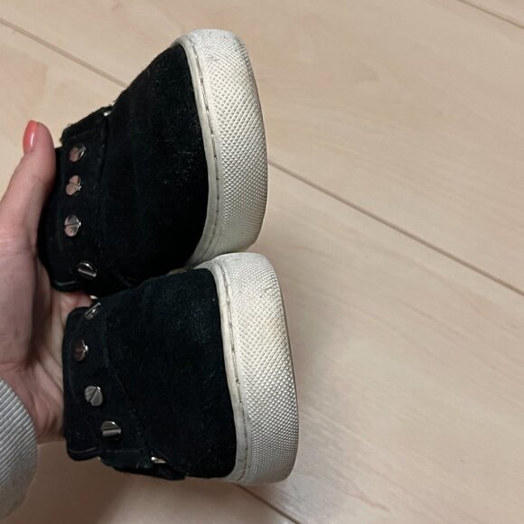 Rebecca Minkoff Black Suede Studded Sneaker Slides Sz 6 - Picture 5 of 10